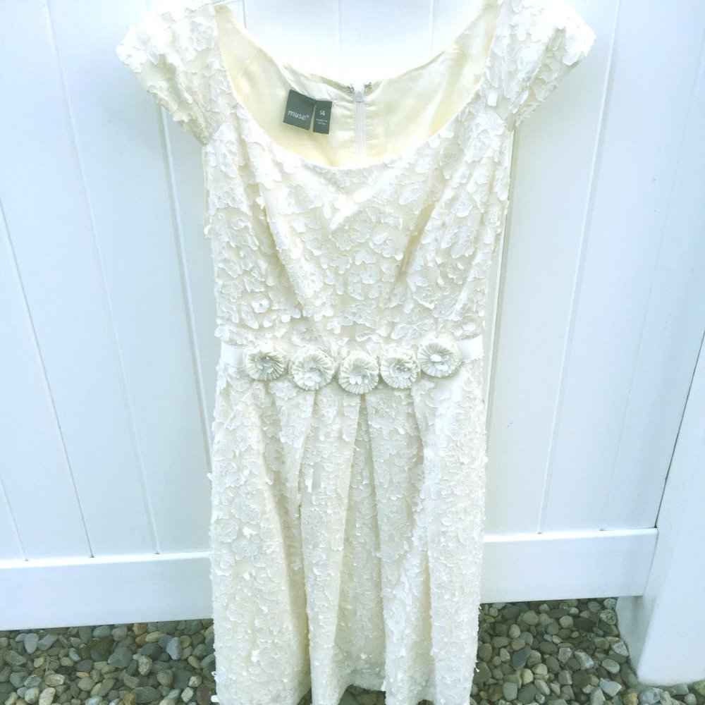White Lace Flower Dress